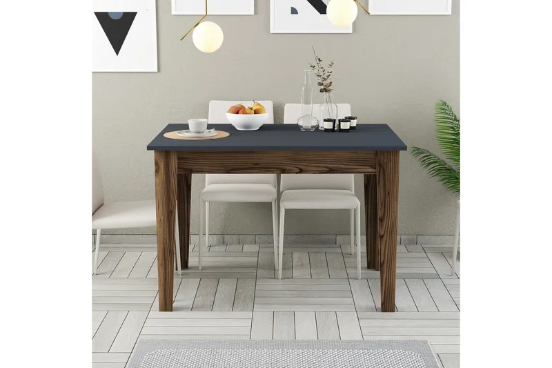 Levents Spisebord 110x72 cm Brun/Sort - Hanah Home - Møbler - Borde - Spisebord og køkkenbord