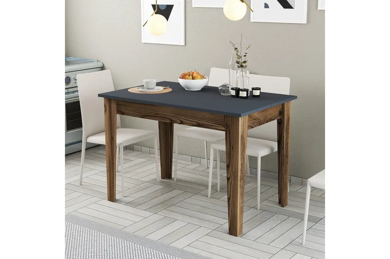 Levents Spisebord 110x72 cm Brun/Sort - Hanah Home - Møbler - Borde - Spisebord og køkkenbord