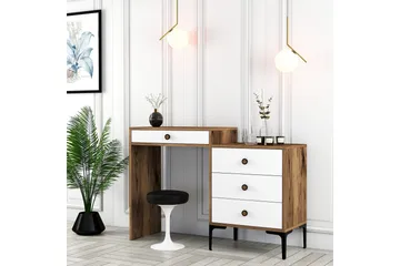 Ameias Sminkebord 124x84,7 cm Brun/Hvid - Hanah Home - Møbler - Borde - Sminkebord & konsolbord