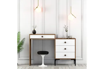Ameias Sminkebord 124x84,7 cm Brun/Hvid - Hanah Home - Møbler - Borde - Sminkebord & konsolbord