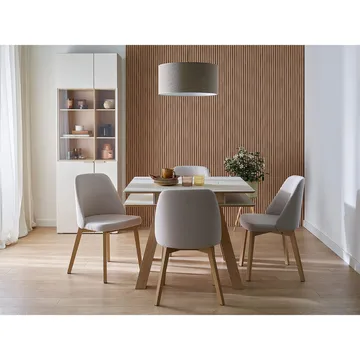 4 You Fresh Kvadratisk Spisebord 100 cm med Træ- og Egetræsudseende - Beige - Møbler - Borde - Spisebord og køkkenbord