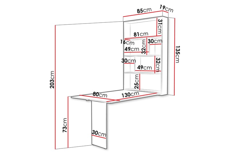 Abi Matbord Vägghängt 130 cm Rektangulær - Beige - Møbler - Borde - Spisebord og køkkenbord