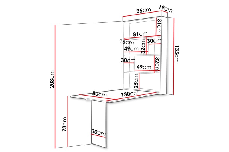 Abi Matbord Vägghängt 130 cm Rektangulær - Beige - Møbler - Borde - Spisebord og køkkenbord