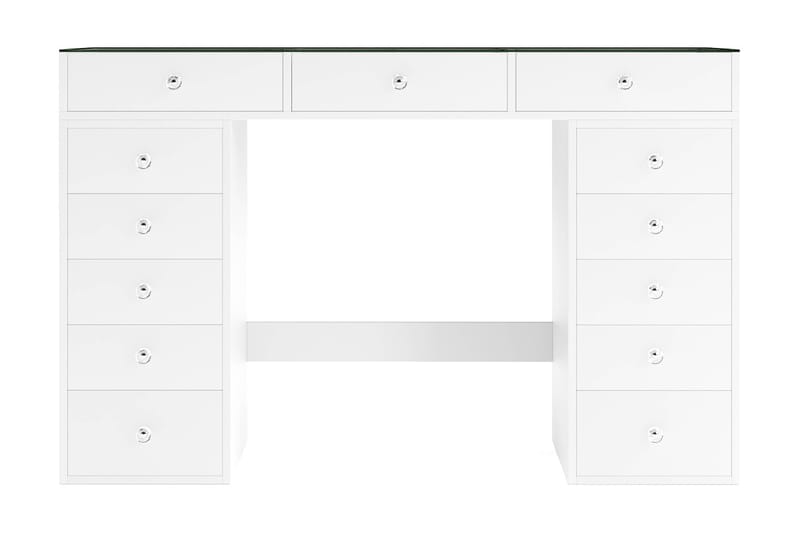 Addison Sminkebord Glas 120 cm - Hvid - Møbler - Borde - Sminkebord & konsolbord