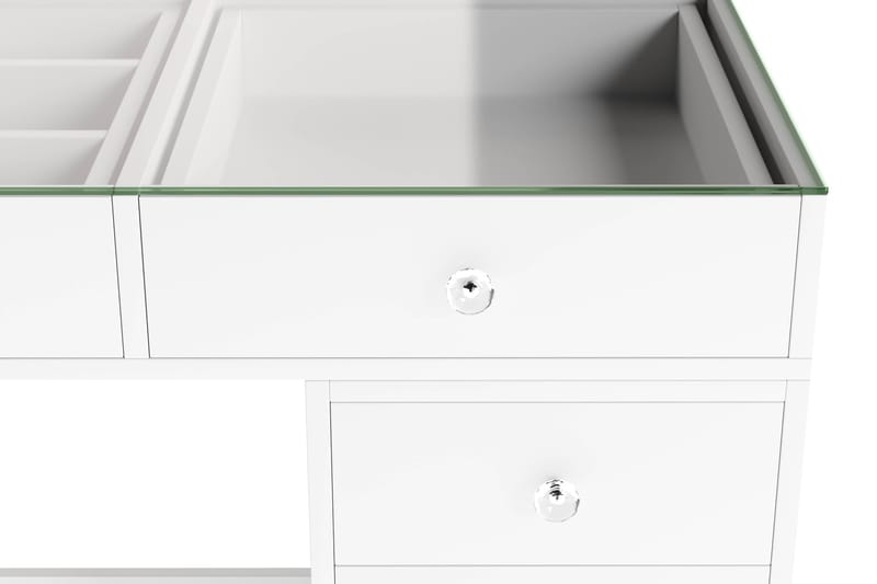 Addison Sminkebord Glas 120 cm - Hvid - Møbler - Borde - Sminkebord & konsolbord