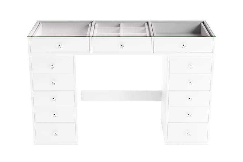 Addison Sminkebord Glas 120 cm - Hvid - Møbler - Borde - Sminkebord & konsolbord