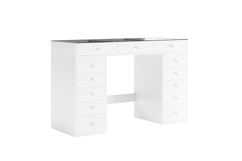 Addison Sminkebord Glas 120 cm - Hvid - Møbler - Borde - Sminkebord & konsolbord