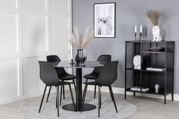 Admira rundt spisebord 106 cm i marmor med 4 Polar spisebordsstole - Møbler - Borde - Spisebordssæt