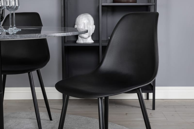 Admira rundt spisebord 106 cm i marmor med 4 Polar spisebordsstole - Møbler - Borde - Spisebordssæt