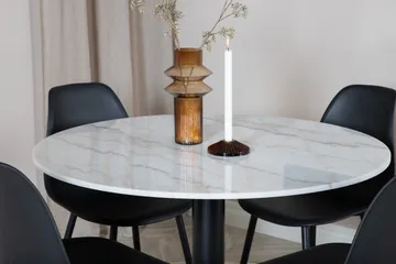 Admira rundt spisebordssæt 106 cm inkl. 4 Ypas stole - Marmor/Hvid/Sort - Møbler - Borde - Spisebordssæt