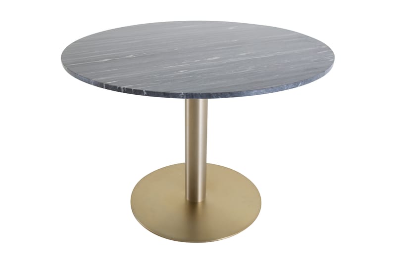 Admira Spisebord 106 cm Rund Marmor - Sort/Messing - Spisebord og køkkenbord