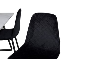 Admira Spisebordssæt 140 cm inkl 4 Ypas Stole - Marmor/Hvid/Sort - Møbler - Borde - Spisebordssæt