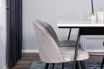 Admira Spisebordssæt med 4 Valerie Køkkenstol Velour - Møbler - Borde - Spisebordssæt