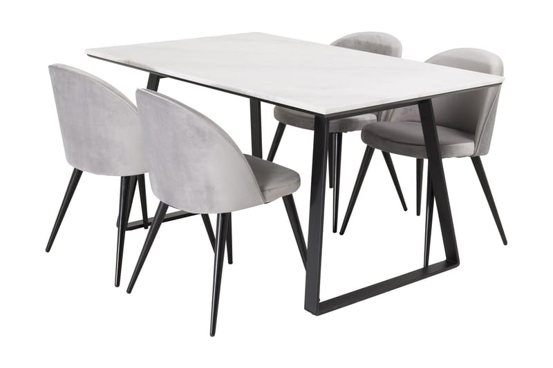 Admira Spisebordssæt med 4 Valerie Køkkenstol Velour