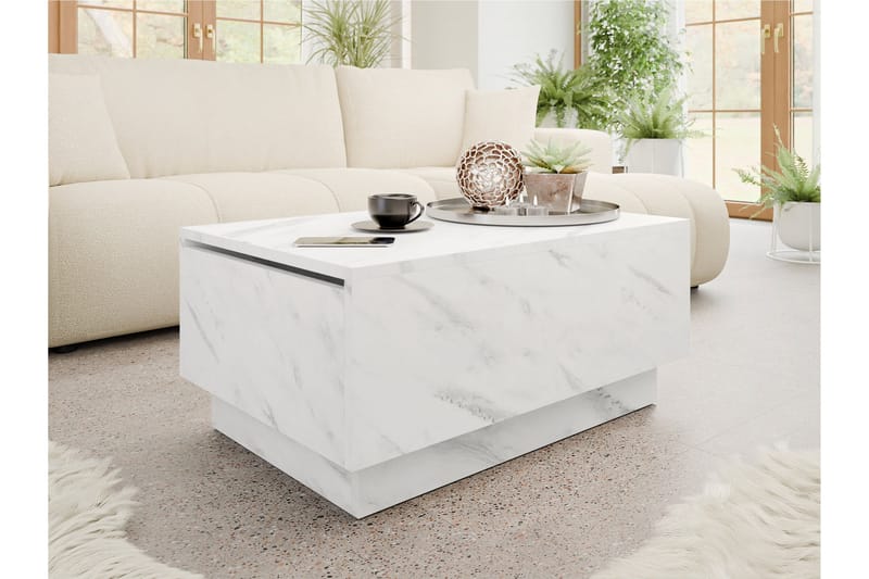 Adrianah Sofabord 90 cm - Hvid - Møbler - Borde - Sofabord