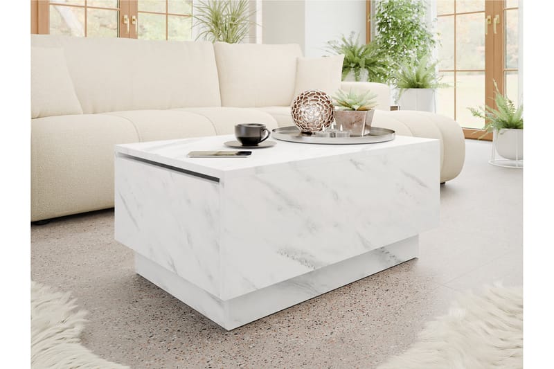 Adrianah Sofabord 90 cm - Hvid - Møbler - Borde - Sofabord