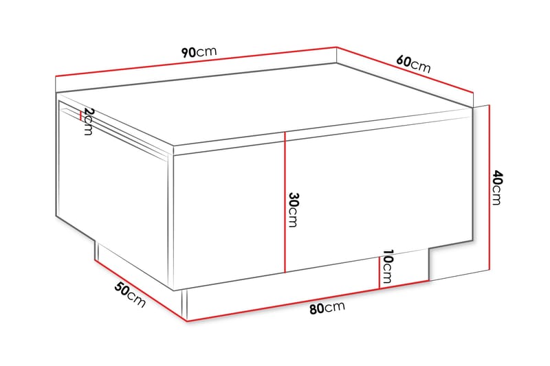 Adrianah Sofabord 90 cm - Sort - Møbler - Borde - Sofabord