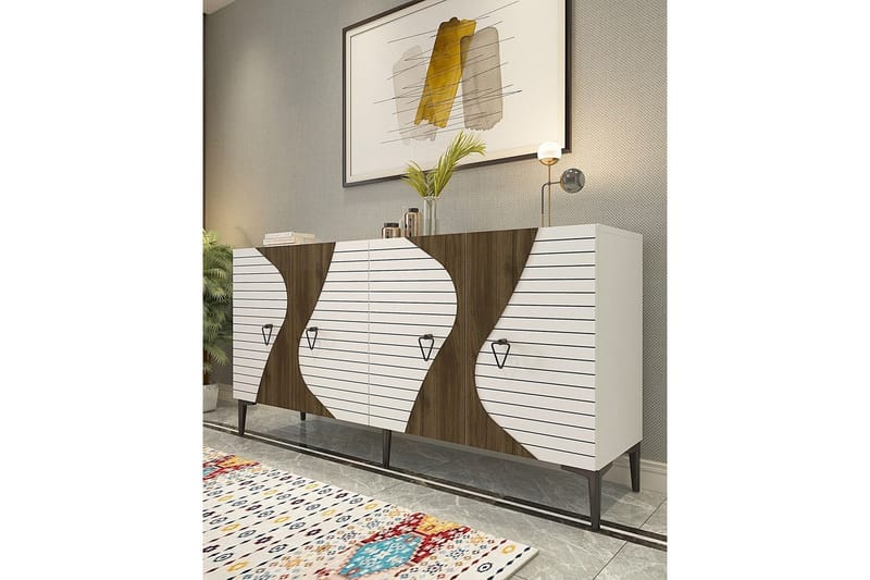 Ældste konsolbord 150 cm - Hvid/Mørkfarvet træ - Møbler - Borde - Aflastningsbord - Entrébord