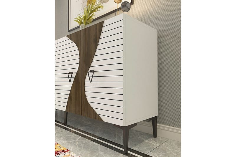 Ældste konsolbord 150 cm - Hvid/Mørkfarvet træ - Møbler - Borde - Aflastningsbord - Entrébord