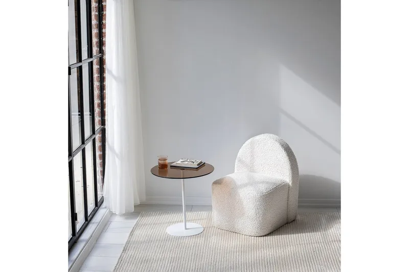 Chill-Out Sidebord 50x50 cm Hvid/Bronze - Hanah Home - Møbler - Borde - Aflastningsbord - Lampebord