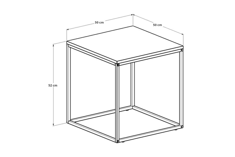 Ajmit Sidebord 50x52 cm Brun/Sort - Hanah Home - Møbler - Borde - Aflastningsbord - Lampebord