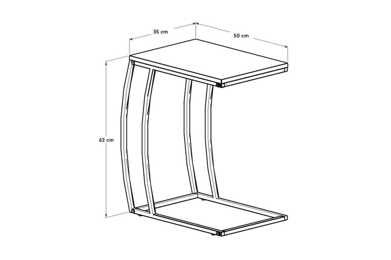 Ajmit Sidebord 50x62 cm Brun/Sort - Hanah Home - Møbler - Borde - Aflastningsbord - Lampebord