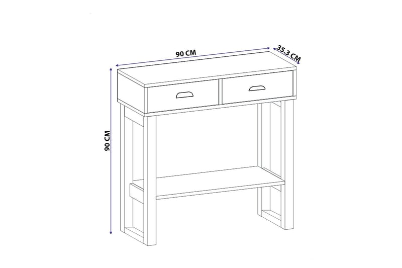 Valery Konsolbord 90x90 cm Lys Brun - Hanah Home - Møbler - Borde - Aflastningsbord - Konsolbord & sidebord