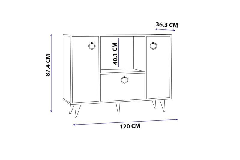 Pietro Konsolbord 120x87,4 cm Lys brun - Hanah Home - Møbler - Borde - Aflastningsbord - Entrébord