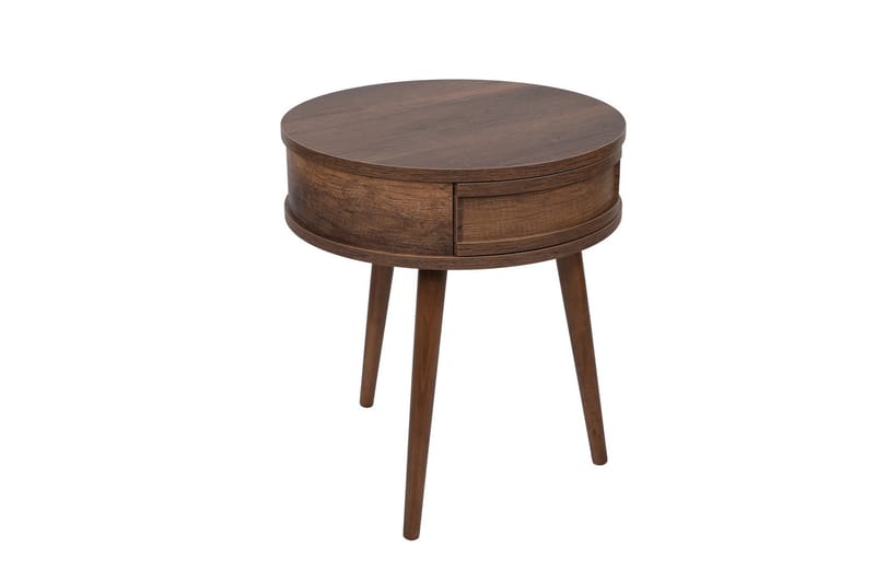 Yuvarlak Sidebord 60x50 cm Brun - Hanah Home - Møbler - Borde - Aflastningsbord - Lampebord