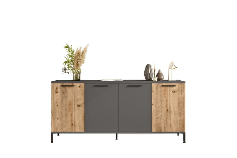 Jagmal Konsolbord 160x71,8 cm Antracit/Brun - Hanah Home - Møbler - Borde - Aflastningsbord - Konsolbord & sidebord