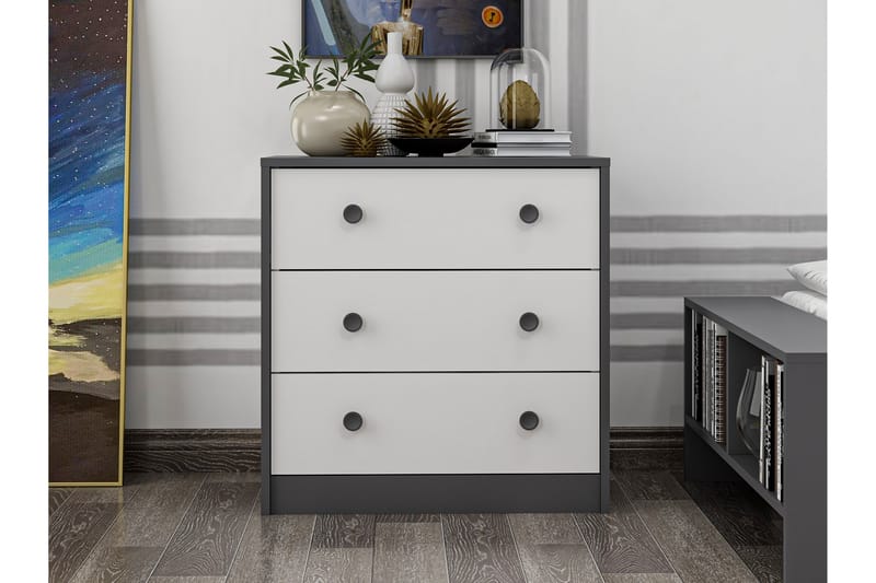 Berdez Konsollbord 72x74 cm Antrasitt/Hvit - Hanah Home - Møbler - Borde - Aflastningsbord - Entrébord