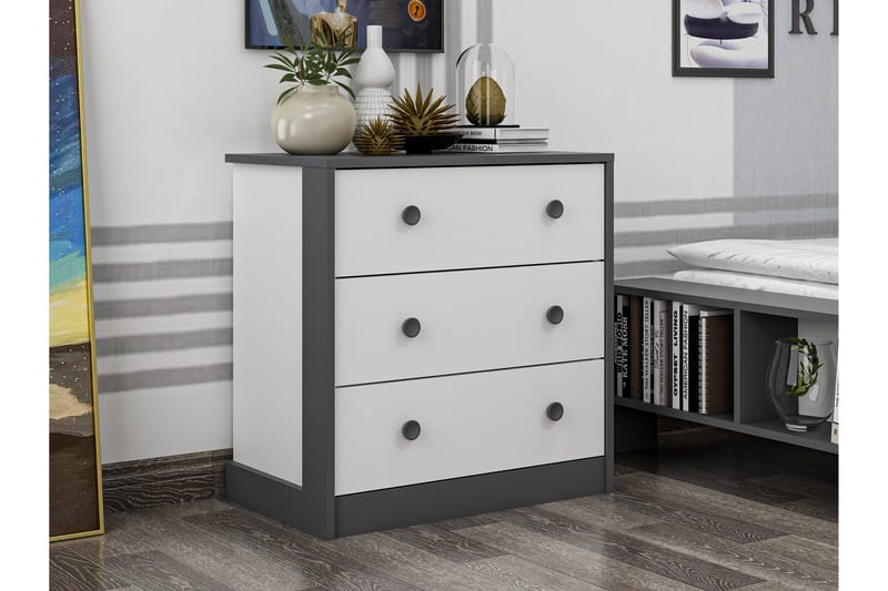 Berdez Konsollbord 72x74 cm Antrasitt/Hvit - Hanah Home - Møbler - Borde - Aflastningsbord - Entrébord
