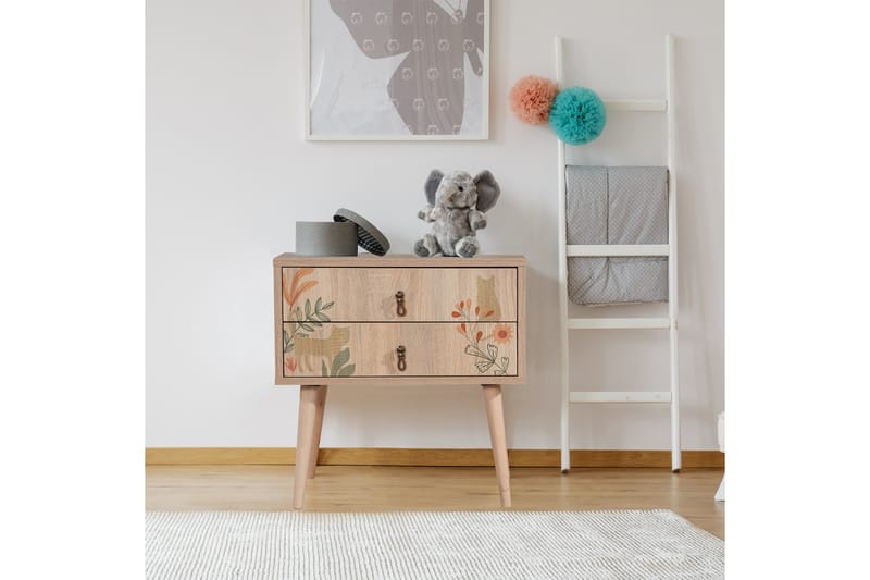 Bertoaria Natbord 60x40 cm Brun - Hanah Home - Møbler - Borde - Aflastningsbord - Sengebord