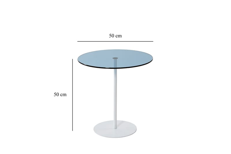 Chill-Out Sidebord 50x50 cm Hvid/Blå - Hanah Home - Møbler - Borde - Aflastningsbord - Lampebord