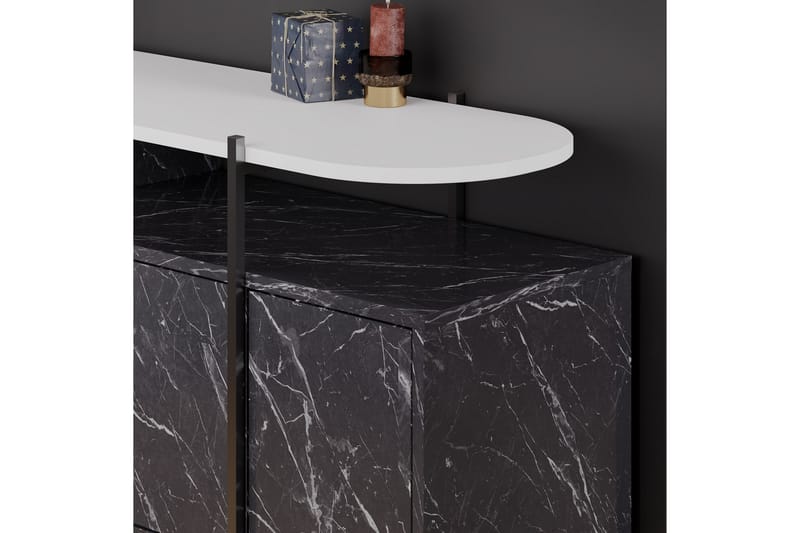 Hanley Konsolbord 150x86,2 cm Hvid/Mørkebrun - Hanah Home - Møbler - Borde - Aflastningsbord - Entrébord