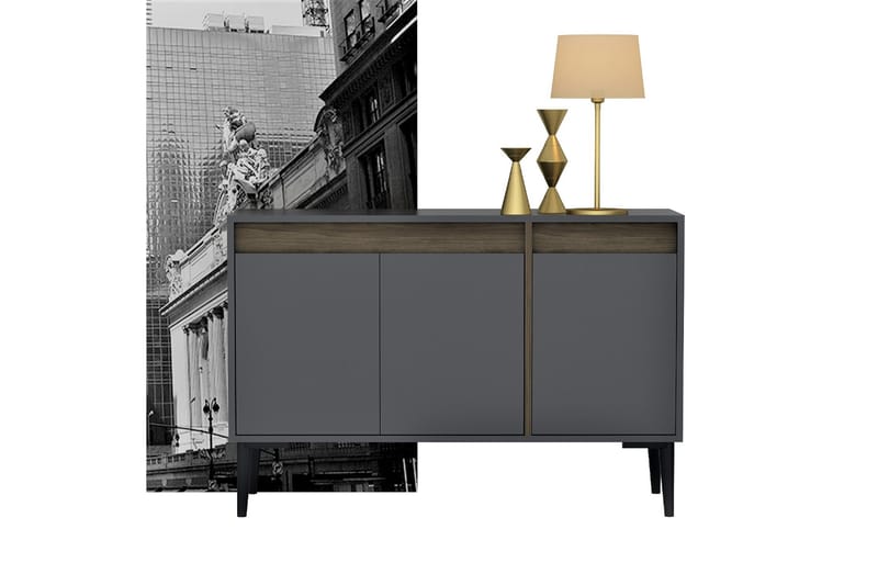 Emlak Konsolbord 120x75 cm Antracit/Brun - Hanah Home - Møbler - Borde - Aflastningsbord - Konsolbord & sidebord