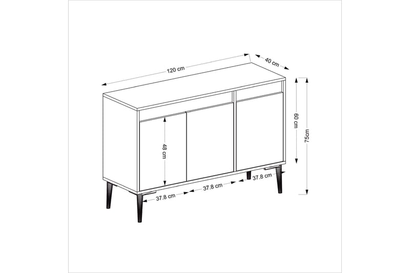 Emlak Konsolbord 120x75 cm Antracit/Brun - Hanah Home - Møbler - Borde - Aflastningsbord - Konsolbord & sidebord