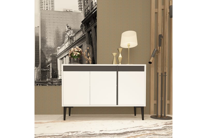 Emlak Konsolbord 120x75 cm Hvid/Antracit - Hanah Home - Møbler - Borde - Aflastningsbord - Entrébord
