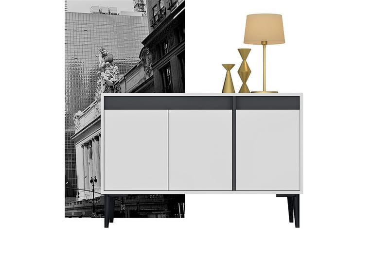 Emlak Konsolbord 120x75 cm Hvid/Antracit - Hanah Home - Møbler - Borde - Aflastningsbord - Entrébord