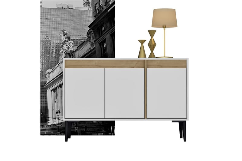 Emlak Konsolbord 120x75 cm Hvid/Brun - Hanah Home - Møbler - Borde - Aflastningsbord - Entrébord