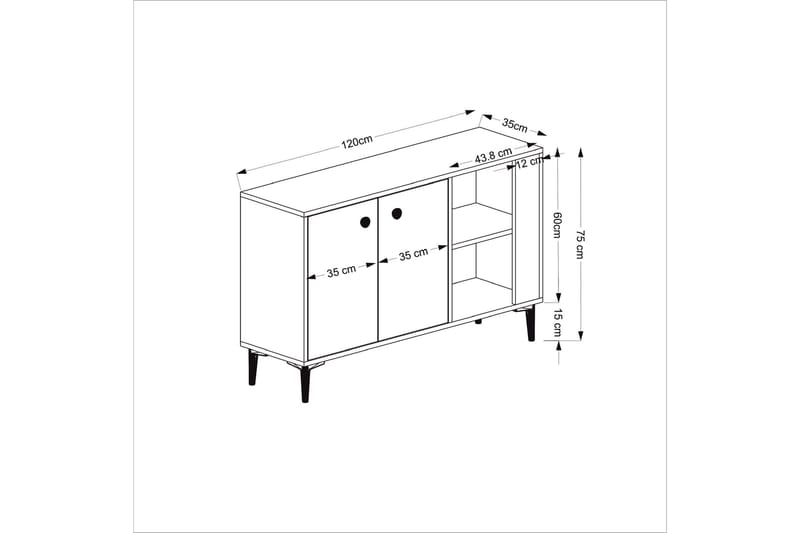 Sahra Konsolbord 120x75 cm Antracit/Hvid - Hanah Home - Møbler - Borde - Aflastningsbord - Entrébord
