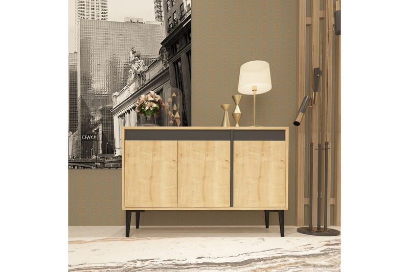 Emlak Konsolbord 120x75 cm Sort/Brun - Hanah Home - Møbler - Borde - Aflastningsbord - Entrébord
