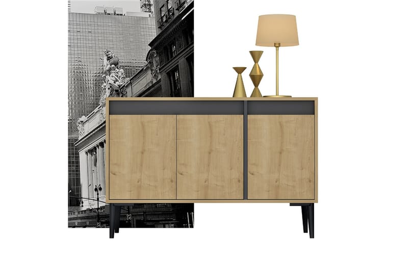 Emlak Konsolbord 120x75 cm Sort/Brun - Hanah Home - Møbler - Borde - Aflastningsbord - Entrébord