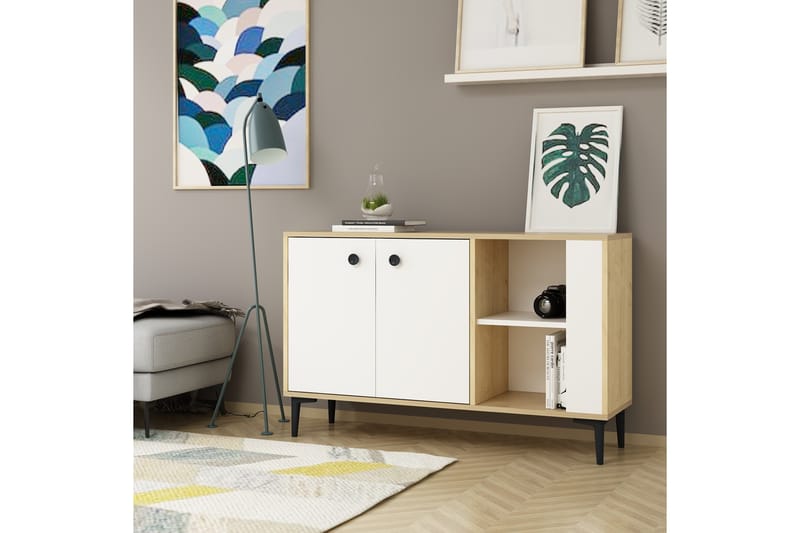 Sahra Konsolbord 120x75 cm Brun/Hvid - Hanah Home - Møbler - Borde - Aflastningsbord - Entrébord