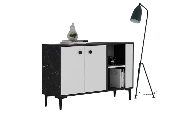 Sahra Konsolbord 120x75 cm Sort/Hvid - Hanah Home - Møbler - Borde - Aflastningsbord - Entrébord