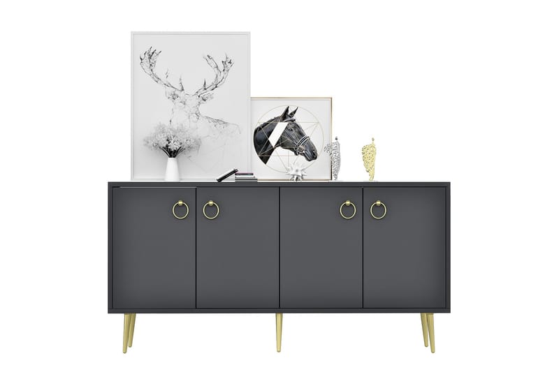 Drop Konsolbord 140x75 cm Antracit - Hanah Home - Møbler - Borde - Aflastningsbord - Konsolbord & sidebord