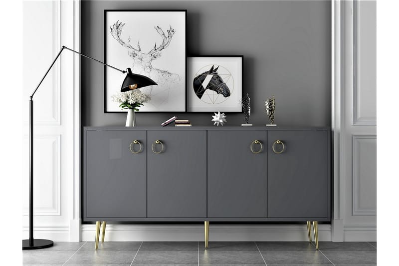 Drop Konsolbord 140x75 cm Antracit - Hanah Home - Møbler - Borde - Aflastningsbord - Konsolbord & sidebord
