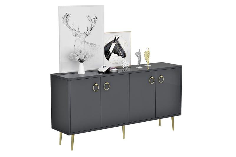Drop Konsolbord 140x75 cm Antracit - Hanah Home - Møbler - Borde - Aflastningsbord - Konsolbord & sidebord
