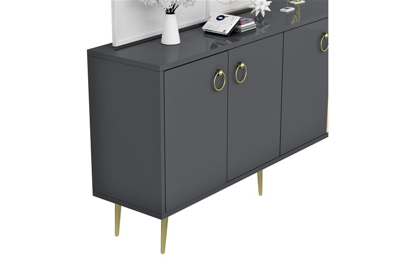 Drop Konsolbord 140x75 cm Antracit - Hanah Home - Møbler - Borde - Aflastningsbord - Konsolbord & sidebord