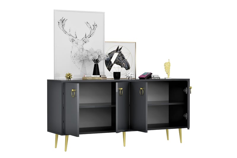 Drop Konsolbord 140x75 cm Antracit - Hanah Home - Møbler - Borde - Aflastningsbord - Konsolbord & sidebord
